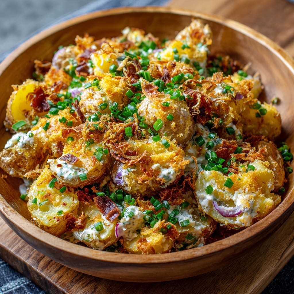 Crispy Smashed Potato Salad