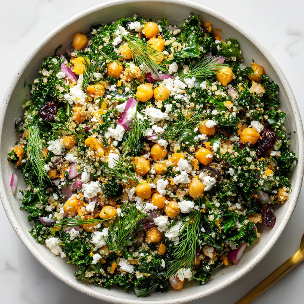 Easy Kale Quinoa Salad With Lemon Dressing