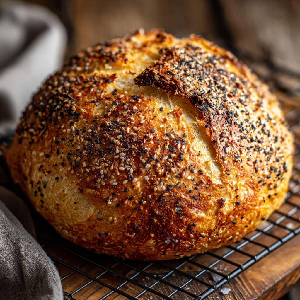 Everything Bagel No-Knead Bread