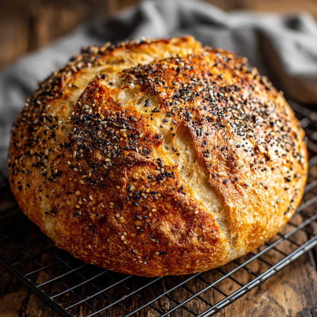 Everything Bagel No-Knead Bread