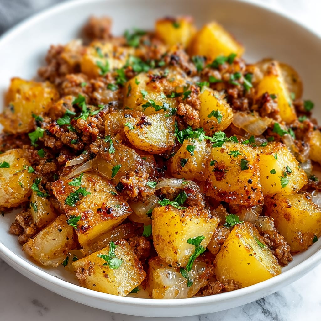 Ground turkey and tender potatoes
