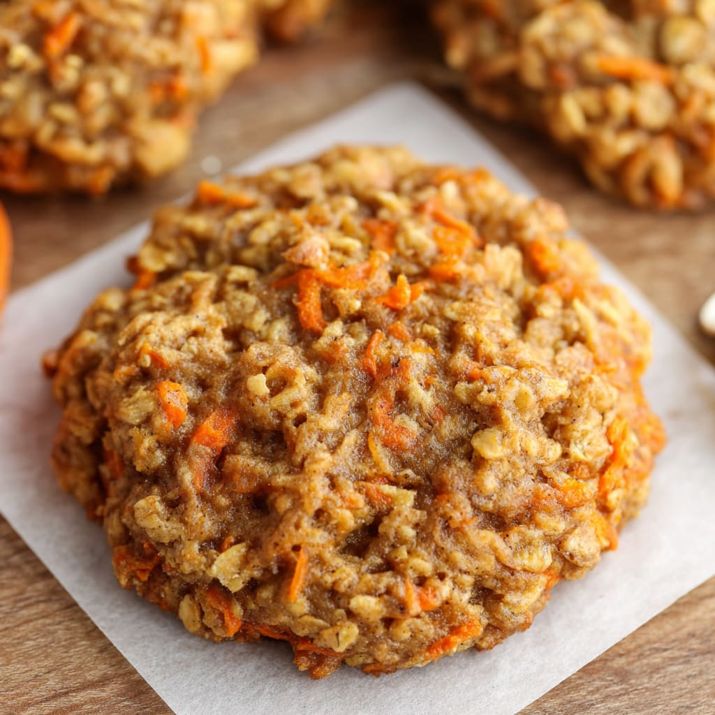 Healthy Carrot Cake Oatmeal Cookies