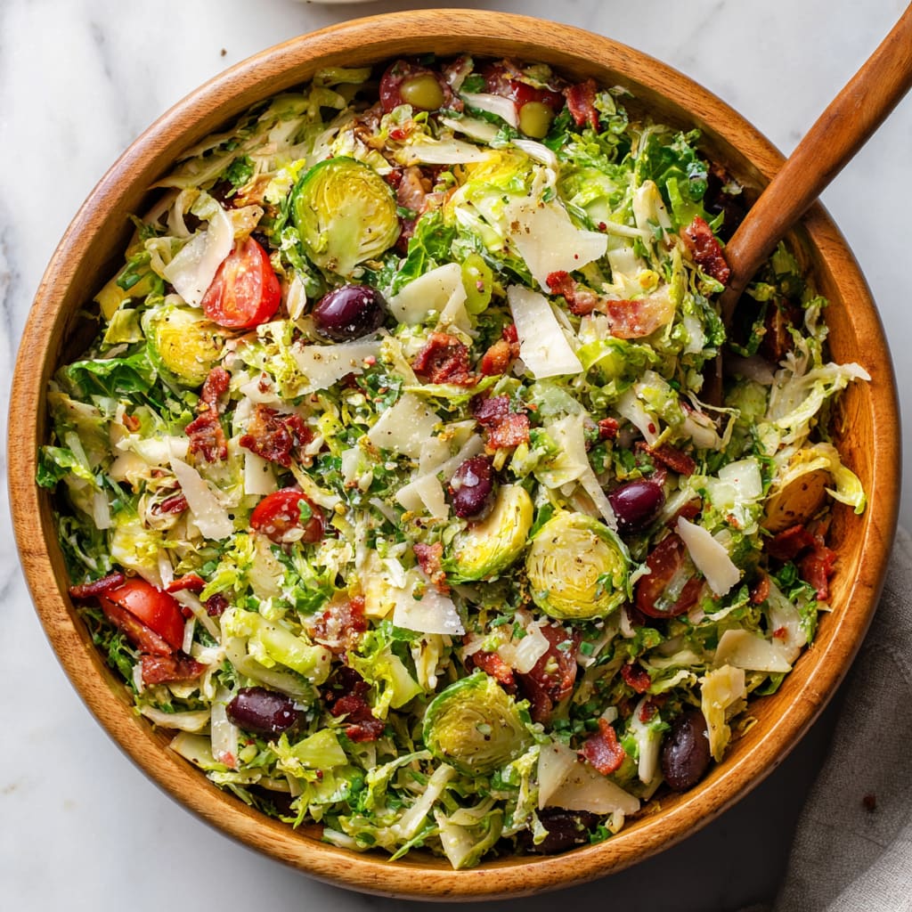 Italian Chopped Brussels Sprouts Salad