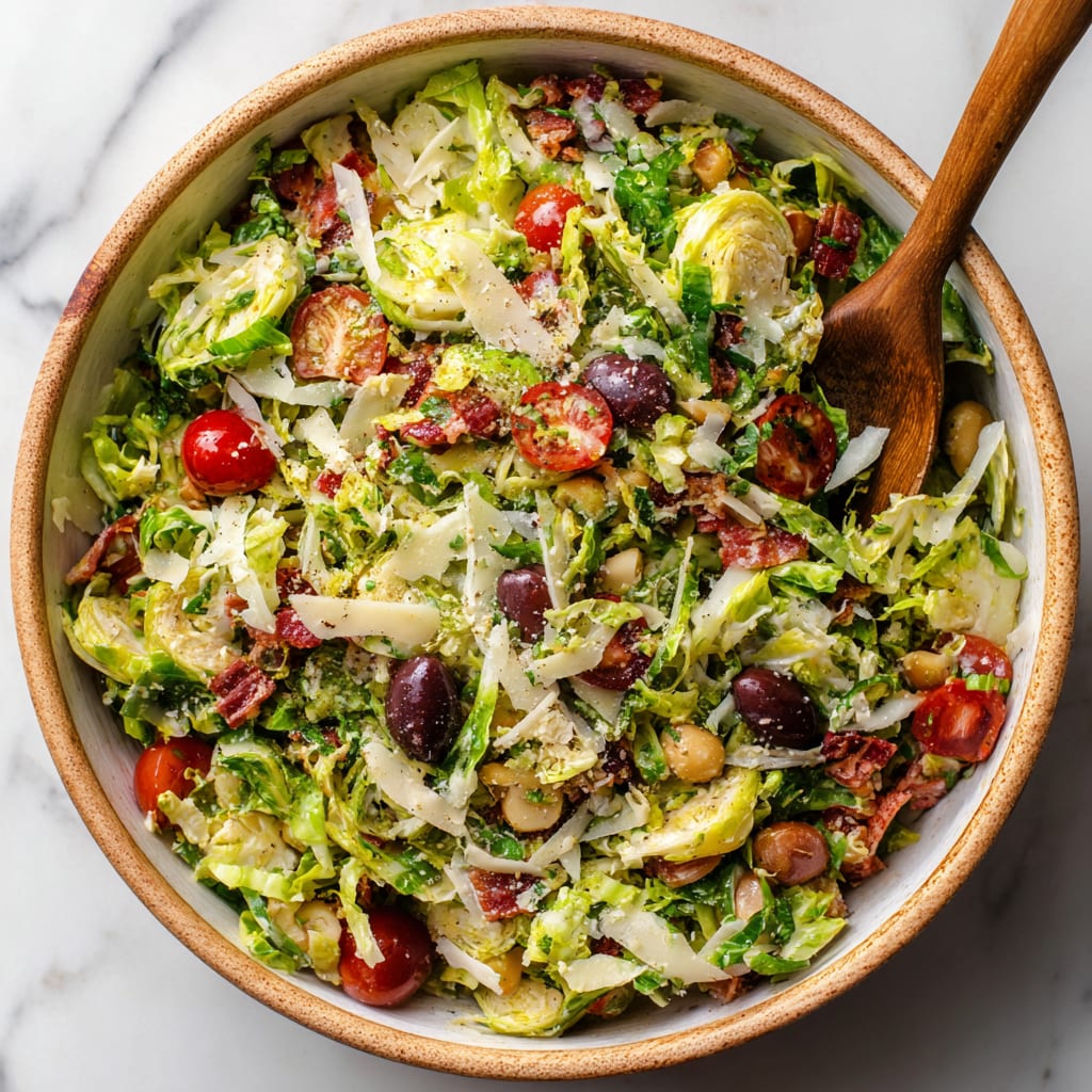 Italian Chopped Brussels Sprouts Salad