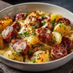 Kielbasa Sausage Cheesy Potato Casserole
