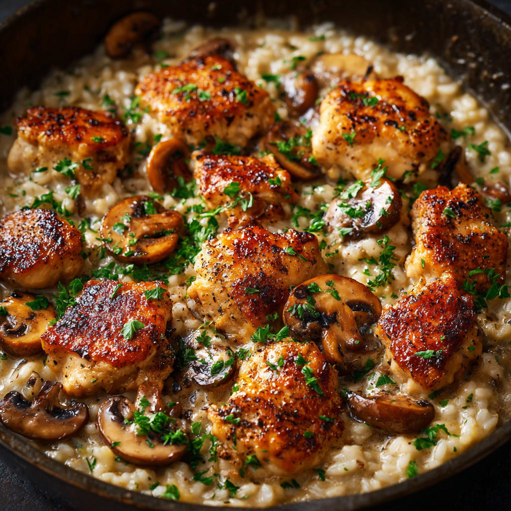 One Pot Chicken &amp; Mushroom Rice