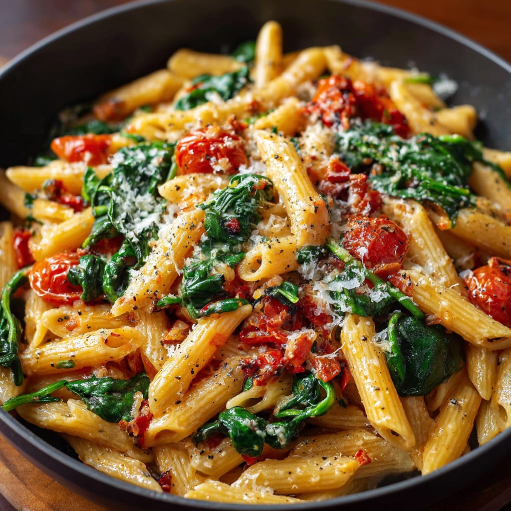 One-Pot Spinach Tomato Pasta