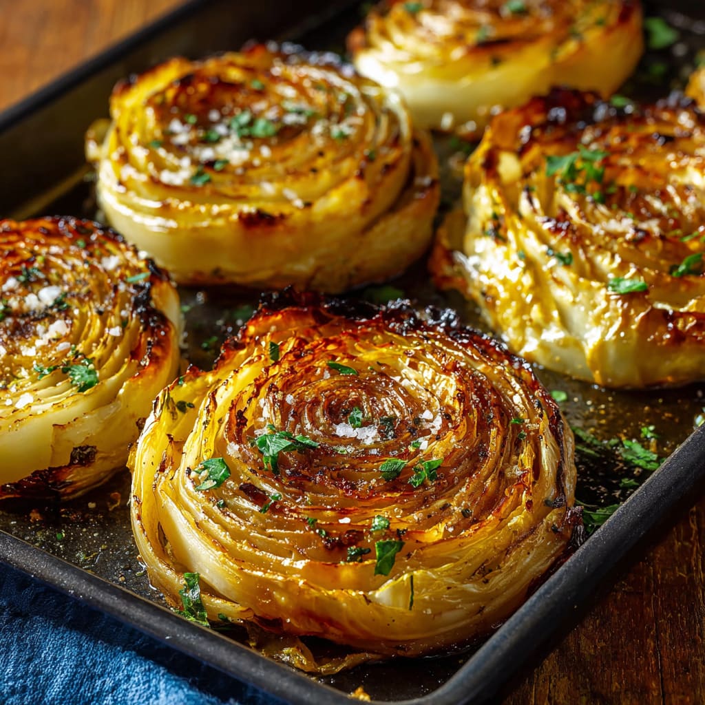 Oven Roasted Garlic Cabbage Steaks