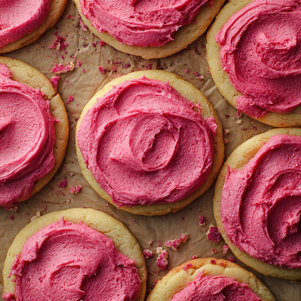 Raspberry Frosted Lemon Cookies