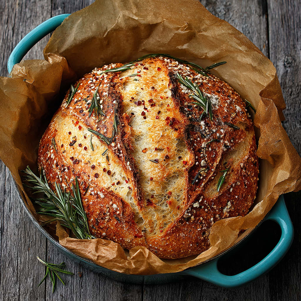 Rosemary and Sea Salt Rustic Bread Loaf