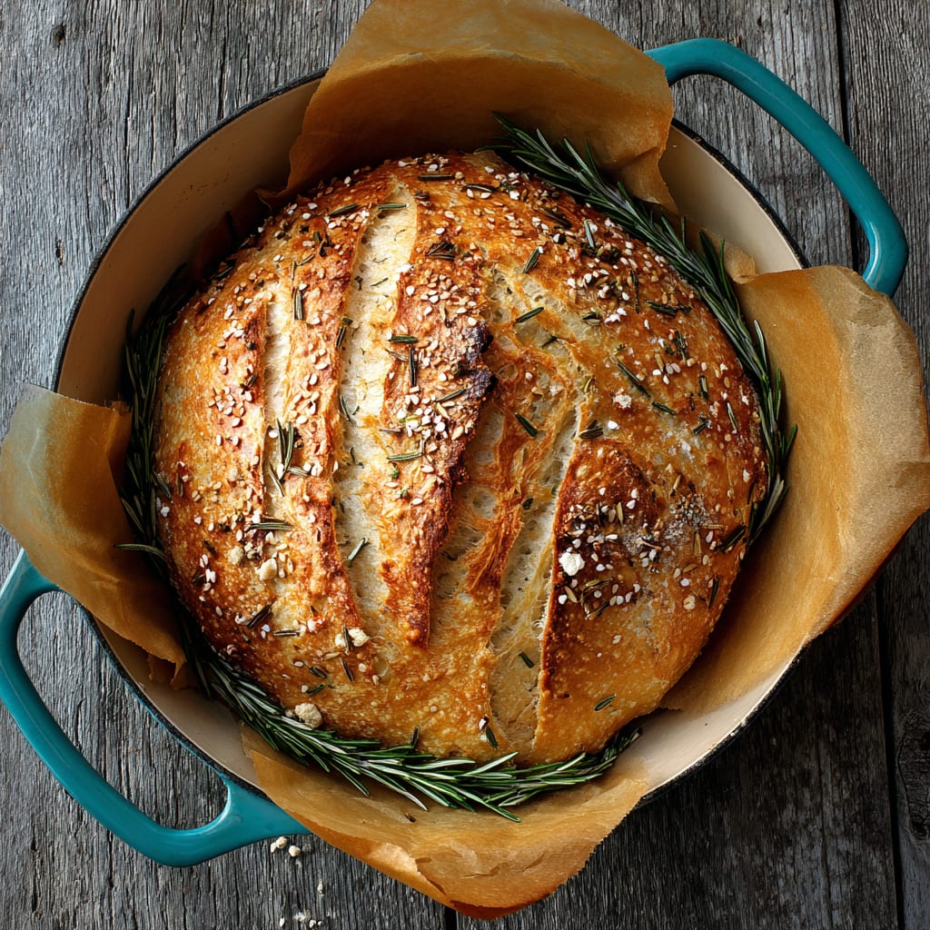 Rosemary and Sea Salt Rustic Bread Loaf