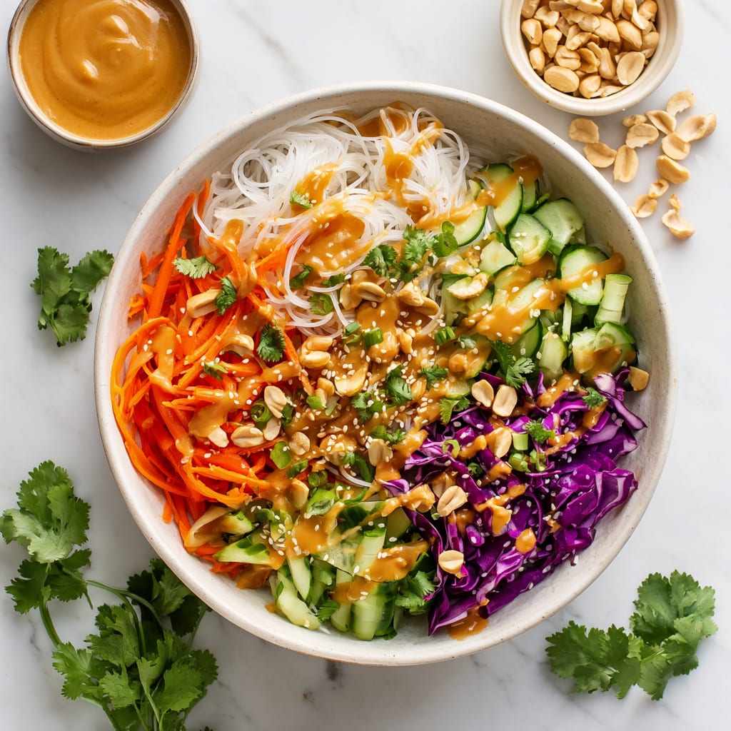 Spring Roll Bowl with Peanut Sauce