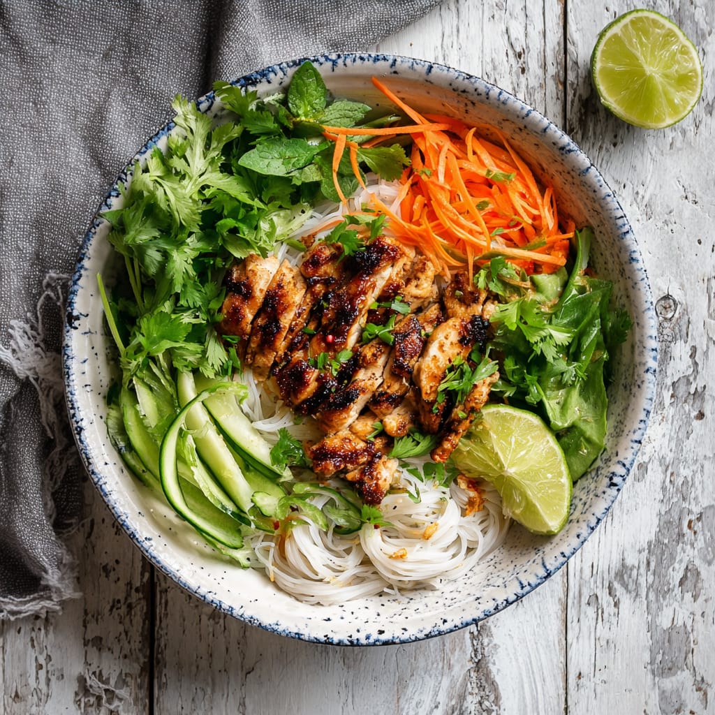Vietnamese Noodle Bowl with Chicken